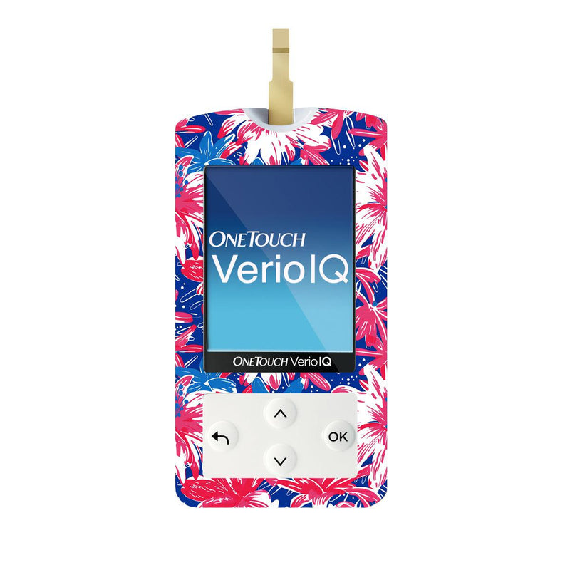 Peelz Patriotic Flowers for OneTouch Verio IQ Glucometer Peelz/Stickers
