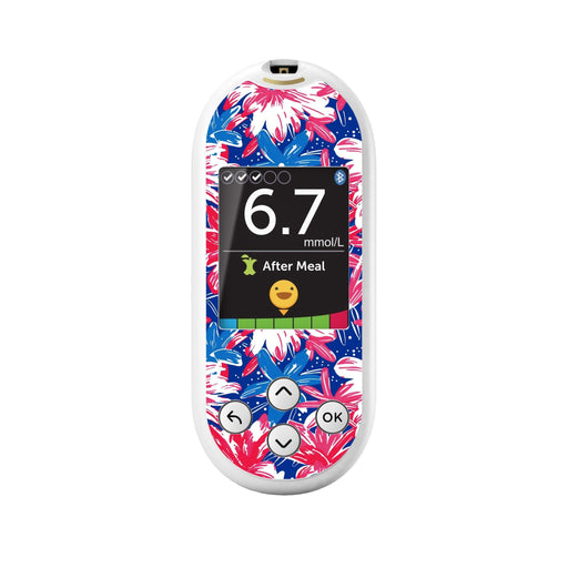 Peelz Patriotic Flowers for OneTouch Verio Reflect Glucometer Peelz/Stickers