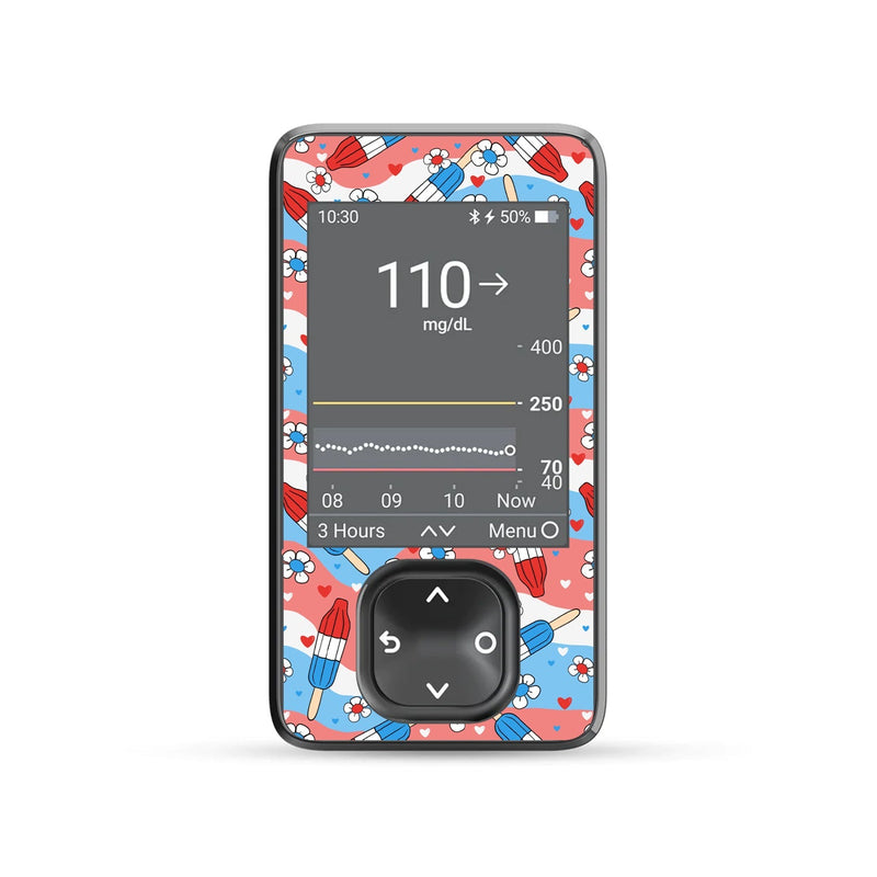 Peelz Patriotic Popsicles DEXCOM G7 and Stelo Touchscreen Receiver Peelz/Stickers