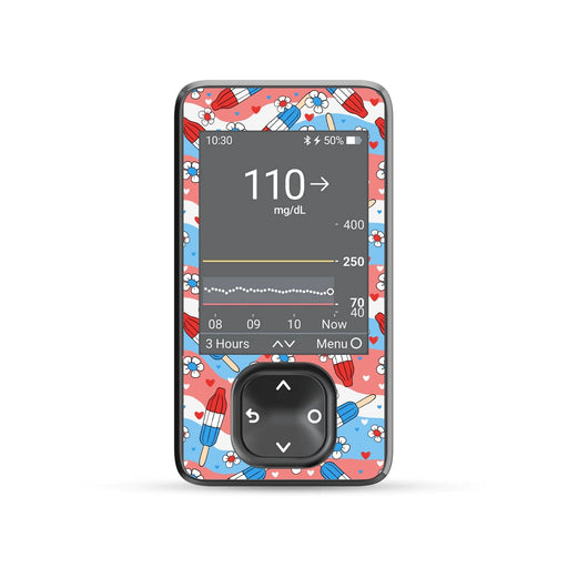 Peelz Patriotic Popsicles DEXCOM G7 and Stelo Touchscreen Receiver Peelz/Stickers