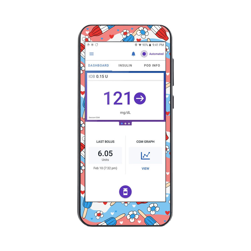 Peelz Patriotic Popsicles Sticker for Omnipod® 5 Controller – Pump Peelz Peelz/Stickers