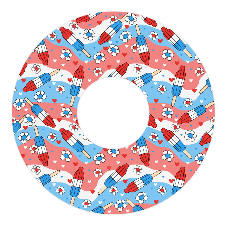 Peelz Patriotic Popsicles Tape Designed for the FreeStyle Libre 3 Plus & Lingo Peelz/Stickers