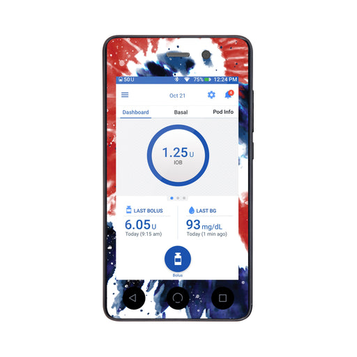 Peelz Patriotic Tie Dye Sticker for Omnipod DASH® PDM – Pump Peelz Peelz/Stickers