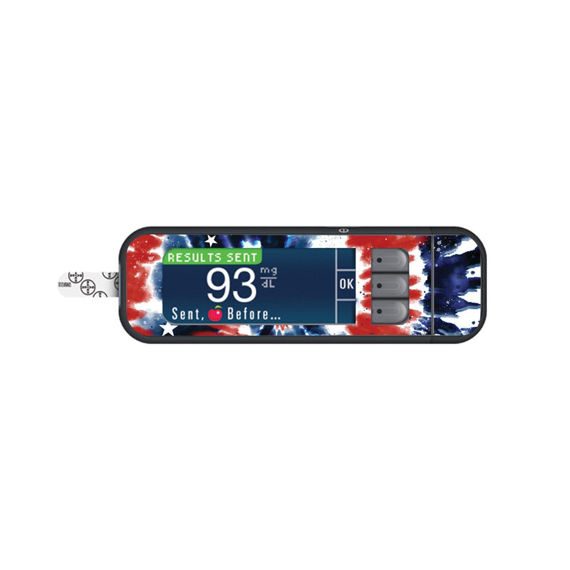 Peelz Patriotic Tie Dye Sticker for Bayer Contour Next Glucometer Peelz/Stickers