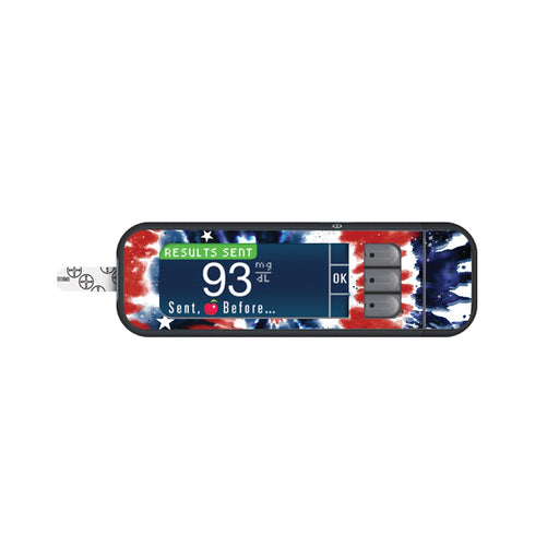Peelz Patriotic Tie Dye Sticker for Bayer Contour Next Glucometer Peelz/Stickers