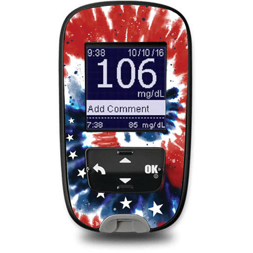Peelz Patriotic Tie Dye Sticker for the Accu-Chek Guide Glucometer Peelz/Stickers