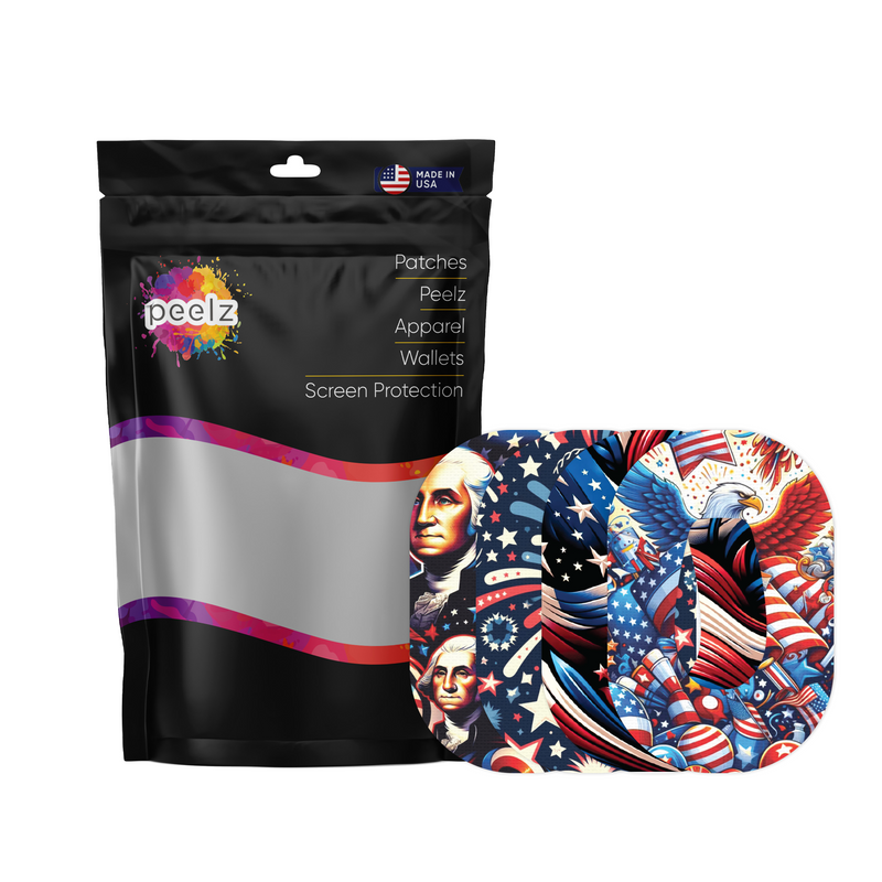 Peelz Patriotic Variety Pack Patch Dexcom G6 Patch Tape - Pump Peelz Patch Medical Tape