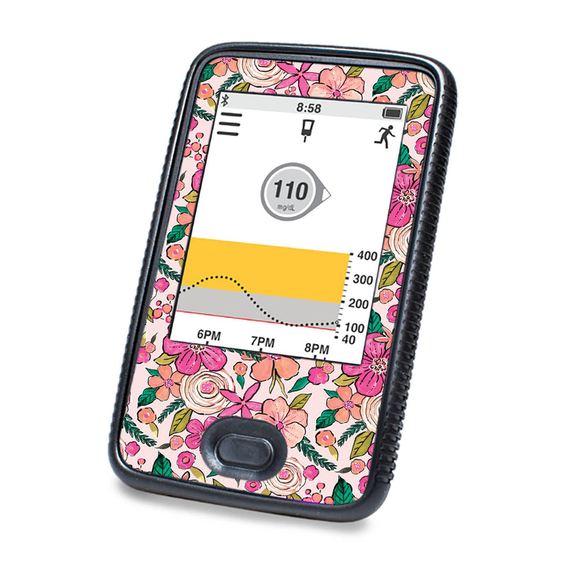 Peelz Peach Floral Designed for DEXCOM G6 Touchscreen Receiver Peelz/Stickers