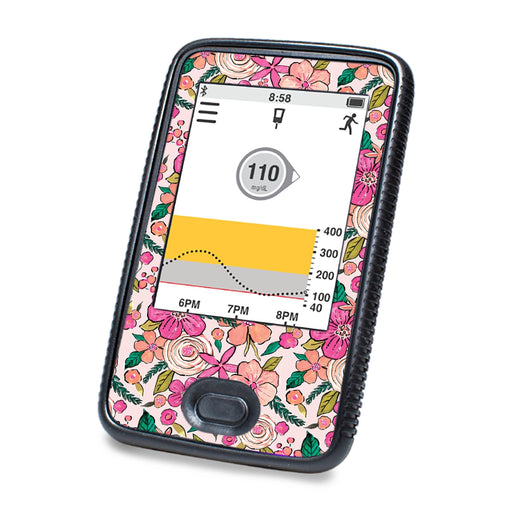 Peelz Peach Floral Designed for DEXCOM G6 Touchscreen Receiver Peelz/Stickers