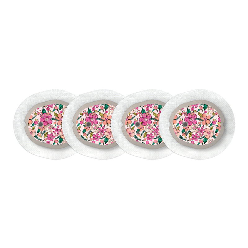 Peelz Peach Floral Sticker Designed for the DEXCOM G7 and Stelo Transmitter Peelz/Stickers