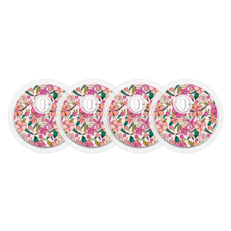 Peelz Peach Floral Sticker Designed for the FreeStyle Libre 3 Plus & Lingo  Sensor Peelz/Stickers