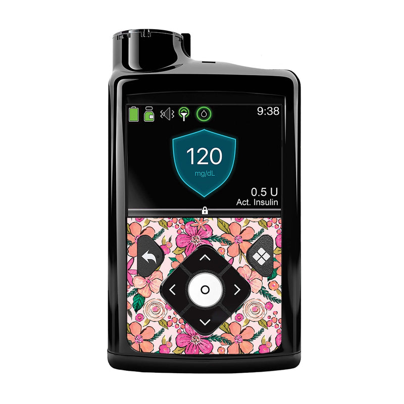 Peelz Peach Floral Sticker for Medtronic MiniMed 770G & 780G Peelz/Stickers