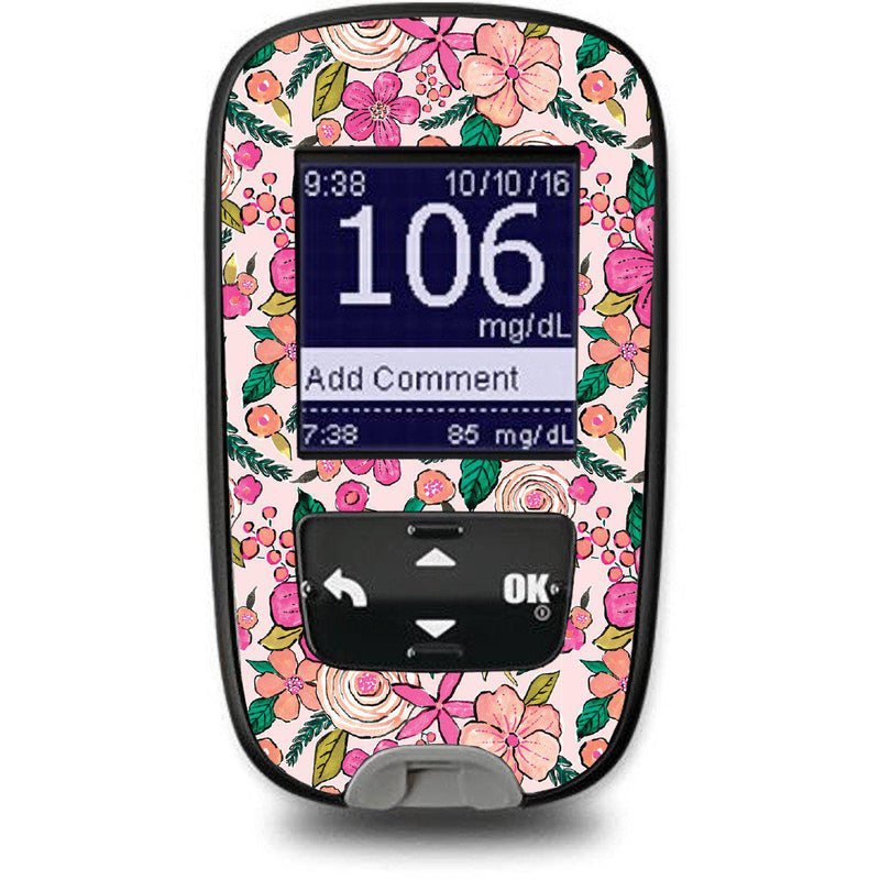 Peelz Peach Floral Sticker for the Accu-Chek Guide Glucometer Peelz/Stickers