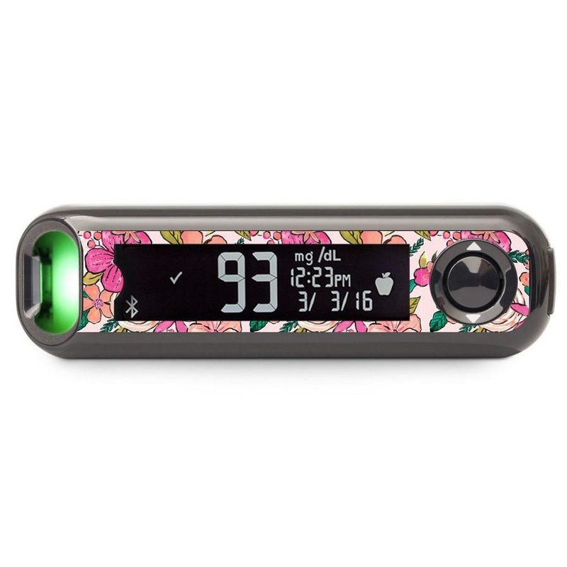Peelz Peach Floral for Bayer Contour© Next One Glucometer Peelz/Stickers