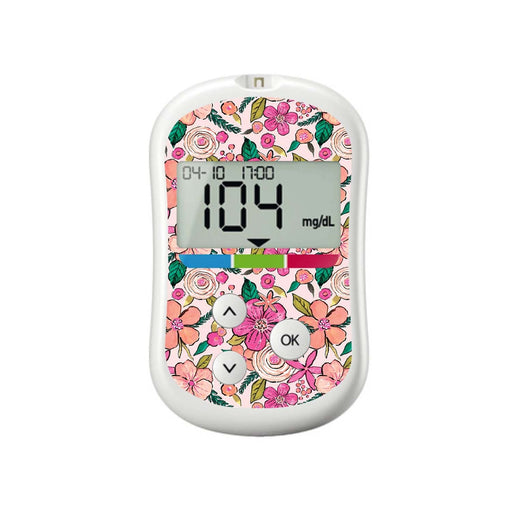 Peelz Peach Floral for OneTouch Verio Flex Glucometer Peelz/Stickers