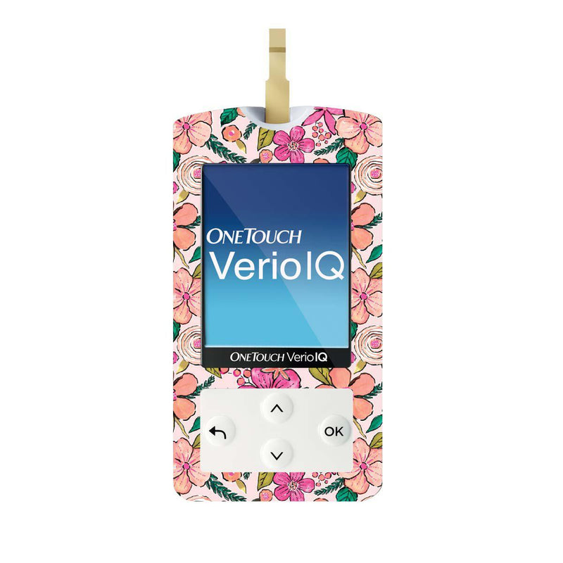 Peelz Peach Floral for OneTouch Verio IQ Glucometer Peelz/Stickers