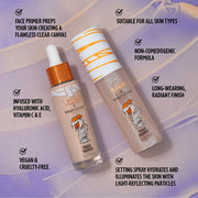 Profusion Cosmetics Peanuts Halloween | Magic Mummy Illuminating Face Primer & Setting Spray Set face