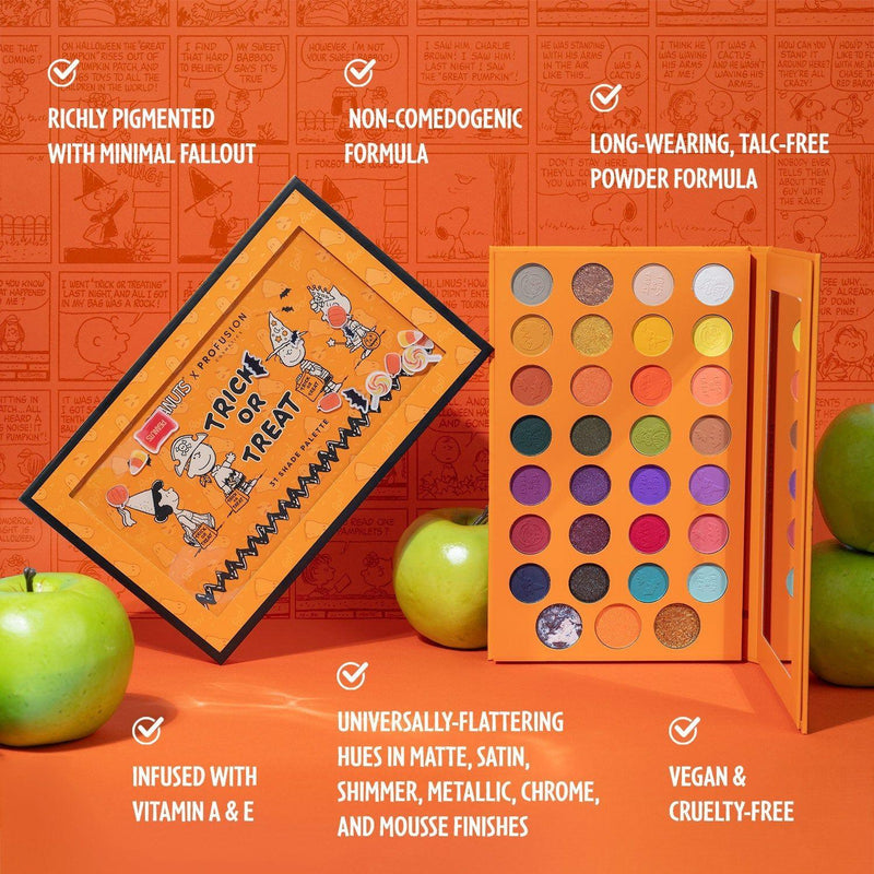 Profusion Cosmetics Peanuts Halloween | Trick or Treat 31 Shade Palette Eye