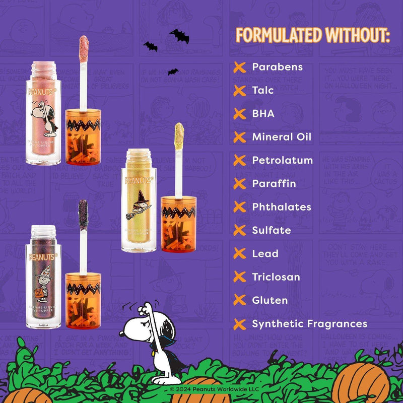 Profusion Cosmetics Peanuts Halloween |Magical Wizard Chrome Liquid Topper Set face
