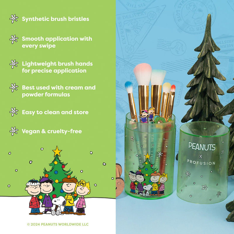 Profusion Cosmetics Peanuts Holiday | Merry & Bright Brush Set with Case Brush