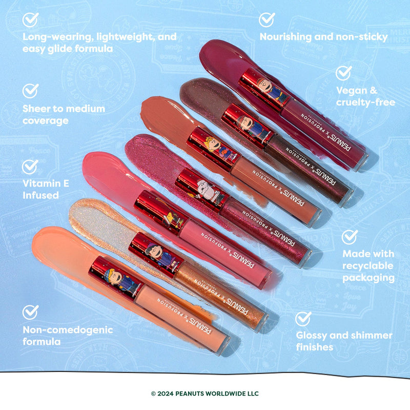 Profusion Cosmetics Peanuts Holiday | The Joy of Giving 7PC Lip Gloss Set Lip