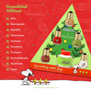 Profusion Cosmetics Peanuts Holiday | Sparkling With Joy 5 PC Nail Polish Set & Nail Polish Remover Nail