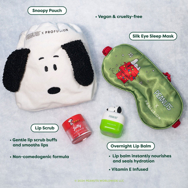Profusion Cosmetics Peanuts Holiday | And To All A Goodnight Set accessories