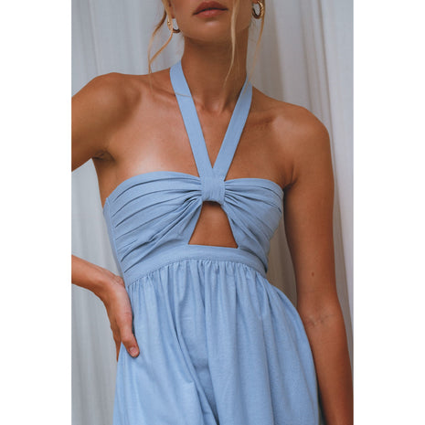 Penelope Halter Linen Maxi Dress