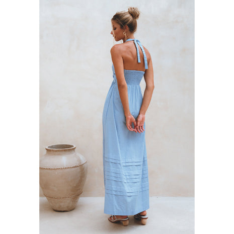 Penelope Halter Linen Maxi Dress