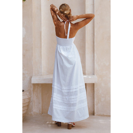 Penelope Halter Linen Maxi Dress