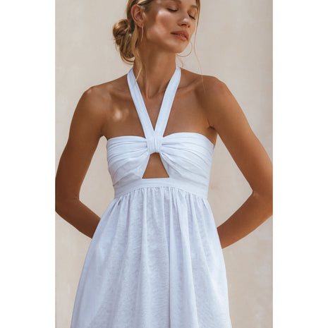 Penelope Halter Linen Maxi Dress