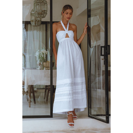 Penelope Halter Linen Maxi Dress