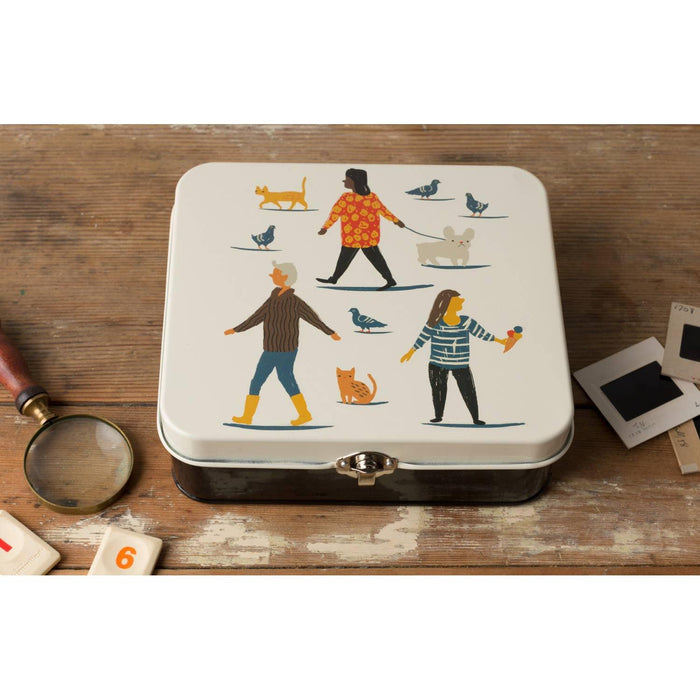 The Bullish Store People Person Keepsake Box | Accessories Jewelry Tin Storage Organizer | 7” X 6.25”