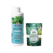 Garner's Garden Natural Mouthwash and Tooth Powder | H2O2 | Antibacterial Fluoride-Free Mouthwash White Smoke 16 oz Reduced Peppermint Mouthwash / 2oz Chlorophyll Tooth Powder