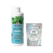 Garner's Garden Natural Mouthwash and Tooth Powder | H2O2 | Antibacterial Fluoride-Free Mouthwash White Smoke 16 oz Reduced Peppermint Mouthwash / 2oz Mother of Pearl Tooth Powder