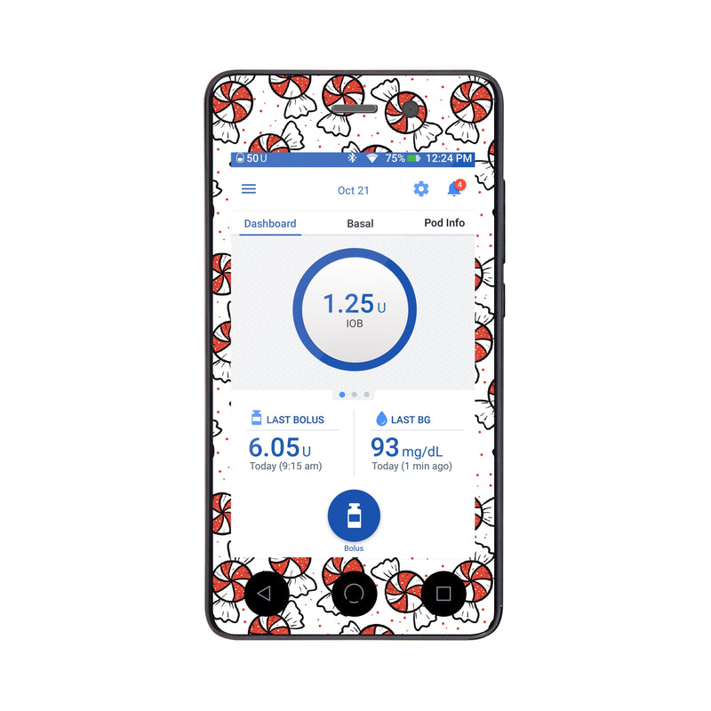 Peelz Peppermints Sticker for Omnipod DASH® PDM – Pump Peelz Peelz/Stickers