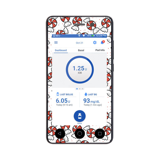 Peelz Peppermints Sticker for Omnipod DASH® PDM – Pump Peelz Peelz/Stickers