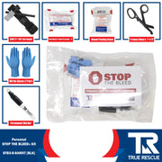 True Rescue Personal STB Kit Bleeding Control Kit White Smoke Standard / SAM XT-700 Tourniquet (Black)
