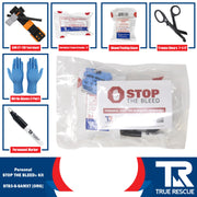 True Rescue Personal STB Kit Bleeding Control Kit White Smoke Standard / SAM XT-700 Tourniquet (Orange)