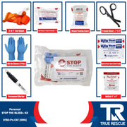 True Rescue Personal STB Kit Bleeding Control Kit White Smoke Premium - With NuStat 4"x4" Hemostatic Dressing / C-A-T® Gen 7 Tourniquet (Orange)