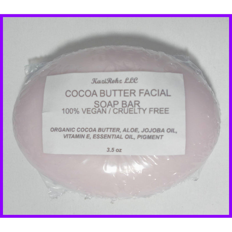 KaziRokz Cocoa Butter Facial Soap Bar (100% Vegan / Cruelty Free)