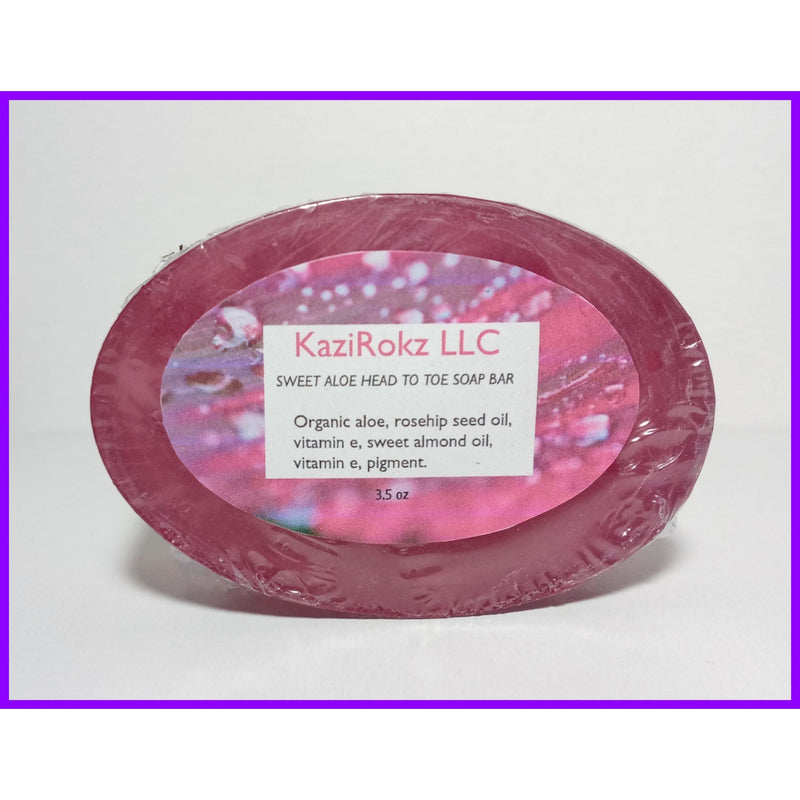 KaziRokz Sweet Aloe Massage Soap bar "YONI" SOAP BAR (100% vegan / Cruelty Free)