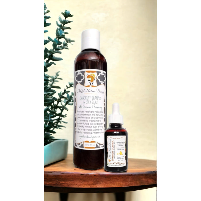 My Natural Beauty DANDRUFF COMBO | SHAMPOO and LEAVE-IN TREATMENT (OILY Scalp) 8oz/2oz