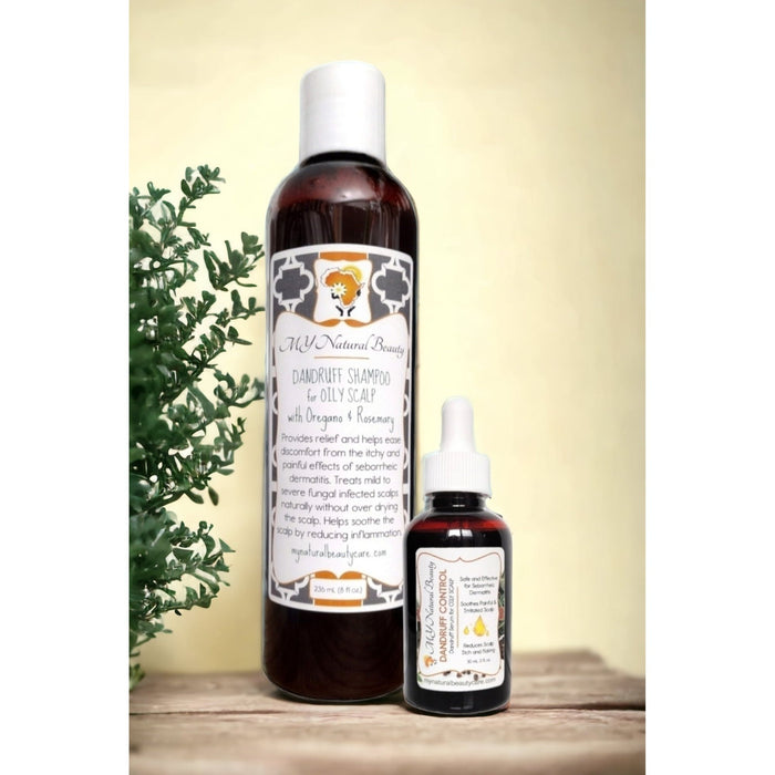 My Natural Beauty DANDRUFF COMBO | SHAMPOO and LEAVE-IN TREATMENT (OILY Scalp) 8oz/2oz