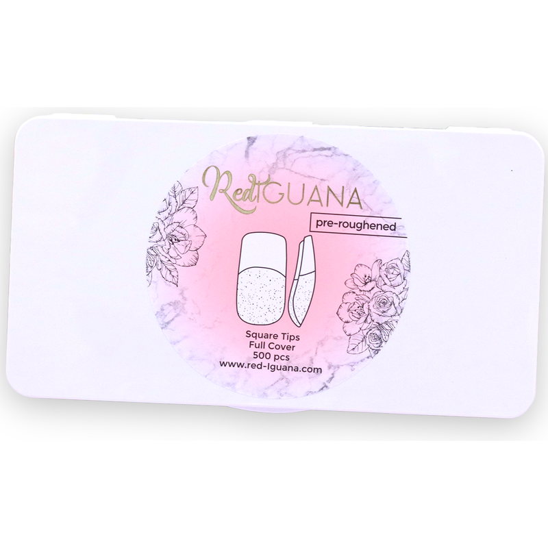 Red Iguana LLC Soft Gel Square tips / Full Cover / Pre-Roughened Nail Tips