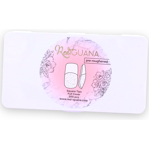 Red Iguana LLC Soft Gel Square tips / Full Cover / Pre-Roughened Nail Tips