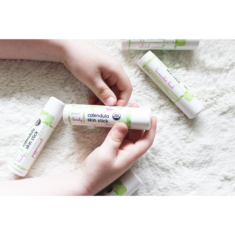 Green + Lovely Lavender Bud Skin Stick - Organic Lotion Stick - Travel Size