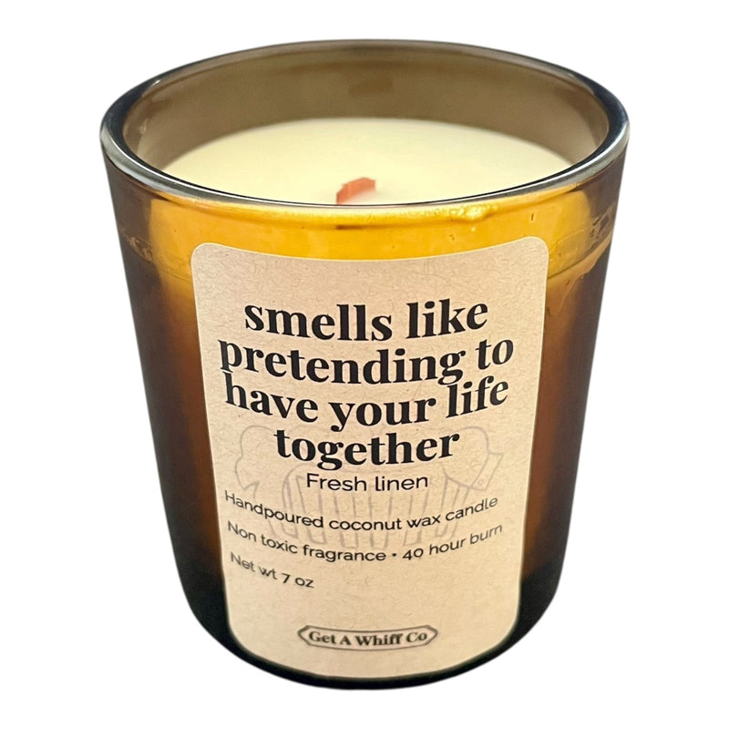 Get a Whiff Co. Amber Jar Crackling Candle Amber