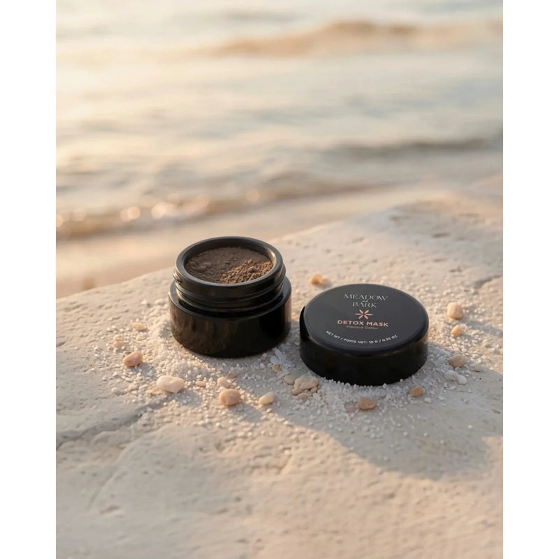 Meadow and Bark Detox Mask and Bamboo Bowl Set Dark Gray 10 gram