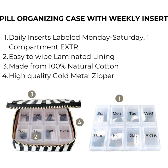 Bag-All - Pill Organizing Case With Weekly Insert, Striped